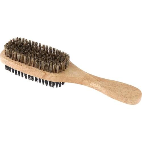 Boar Bristle Hair Brush - Natural Wooden Wave Brush - Styling Beard Hairbrush for Fine,Thin,Short,Long,Thick,Curly,Wavy Hair