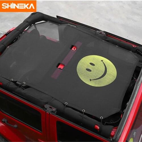 SHINEKA Car Sunshade Top Roof Mesh Sun UV Proof Protection Net Cover for Jeep Wrangler JK 2 Door 4 Door Car Accessories Styling