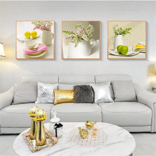 Nordic Modern Canvas Wall Art Pictures Kitchen Decor Flower Food Poster Restaurant Painting for Dinig Room Home Decoration