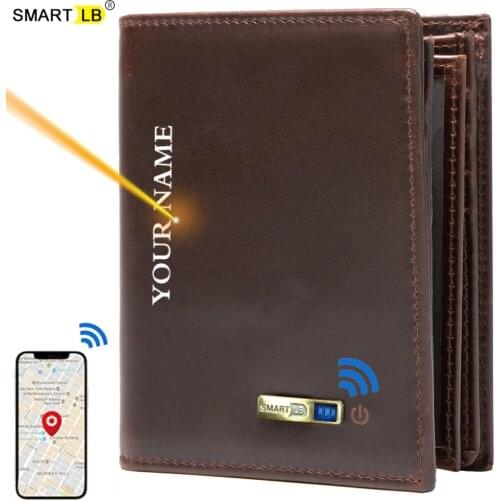 Smart Bluetooth-compatible Wallet Anti-lost Genuine leather Mens Wallets card holder Wallet Finder Birthday Gifts For Dad