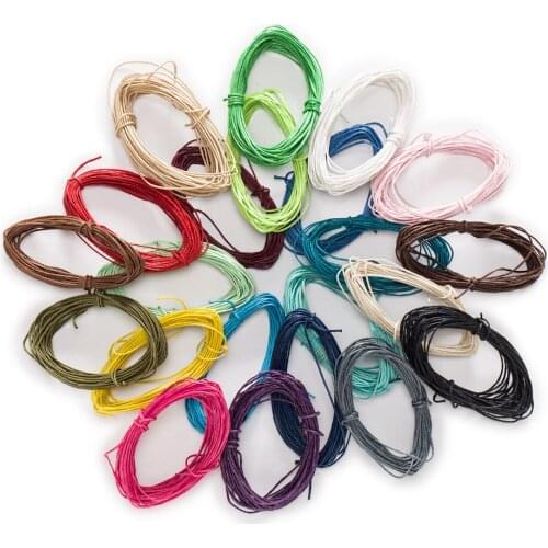 22 Color 60M Waxed Cotton Necklace Rope Cord Handmade DIY Accessories Findings Bracelet Necklace Jewelry Making 1mm W09470-80
