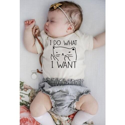 I Do What I Want Funny Printing Newborn Baby Boy Girl Body Clothes Cotton Short-sleeved Baby Kids Cool Body Casual Clothing