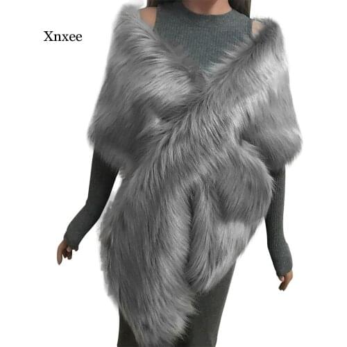 Womens Faux Fur Crop Poncho 2020 Autumn Autumn Winter Female Fashion Outwears Lady Solid Fluffy Sleeveless Bridal Wedding Capes