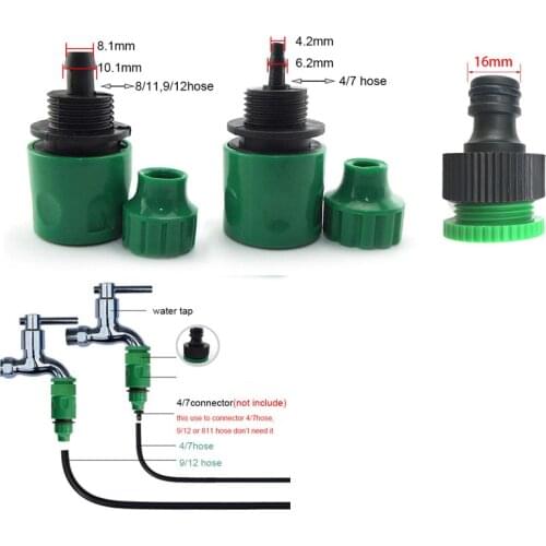 4/7mm 8/11mm Hose Barbed Garden Water Irrigation Drip Irrigation Quick Coupling Connecting Tool 4/7mm Hose Faucet Connectors