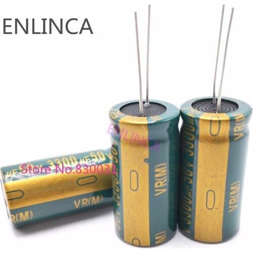10~50pcs/lot 50V high frequency low impedance 50V 3300UF aluminum electrolytic capacitor size 18*35 3300UF50V 20