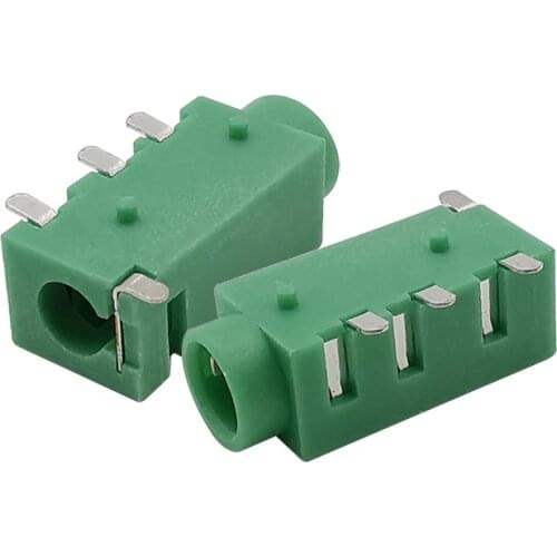 10Pcs Green PJ-320D SMD 4 Pin 3.5mm Female Jack Socket Headphone Audio Interface Connector