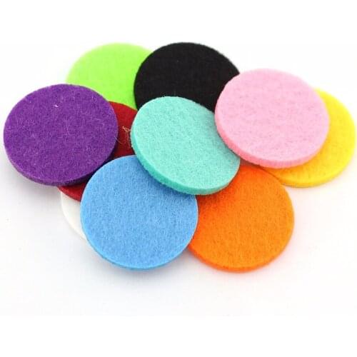 100 PCS Colorful 30mm Felt Pads for 38mm Aroma Locket Pendant Essential Oil Diffuser Pendant Wholesale