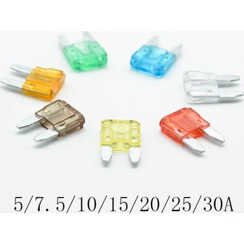20pcs Mini Blade Fuse Zinc Alloy and Plastic Material 5A 7.5A 10A 15A 20A 25 30A AMP Set For Auto Car Truck Safety fuse