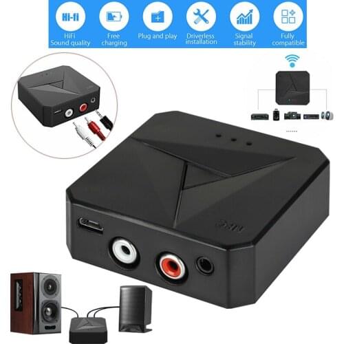 3.5mm Wireless Audio Receiver Bluetooth NFC Audio Transmitter Wireless RCA Aux USB Adapter Music Handsfree Call Mic NFC Car Kit