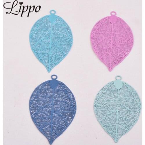 30pcs BA2247 49*26mm Matte Leaves Charms