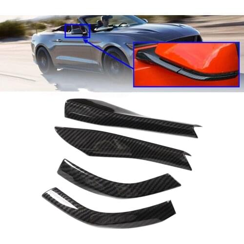 4Pcs Carbon Fiber Rearview Side Mirror Base Cover Trim Decorations for Ford Mustang 2015-2020
