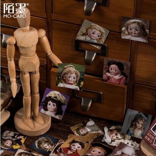 45pcs Box European Style Cute Handbook Diary Album Decoration Dolls Ball Student Stationery Toy DIY Scrapbook Gift Box Sticker