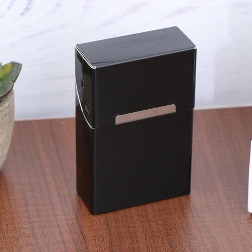 Automatic Clamshell Cigarette Case Large Capacity Magnetic Aluminum Cigarette Case Black Silver Blue