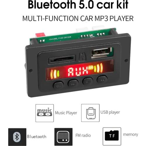 Bluetooth 5.0 MP3 WMA Decoder Board MP3 Player 12V Wireless Bluetooth Audio USB TF FM Radio Module Recorders For Car Accessories