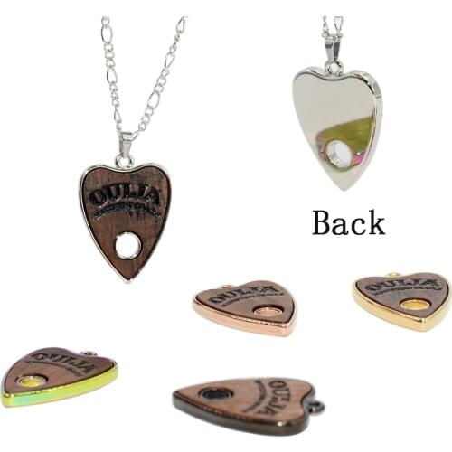 CHUANCI 1 Piece Wood Ouija Necklace Pendant with 24 inches Chain For Gift Or Party Fashion Body Jewelry