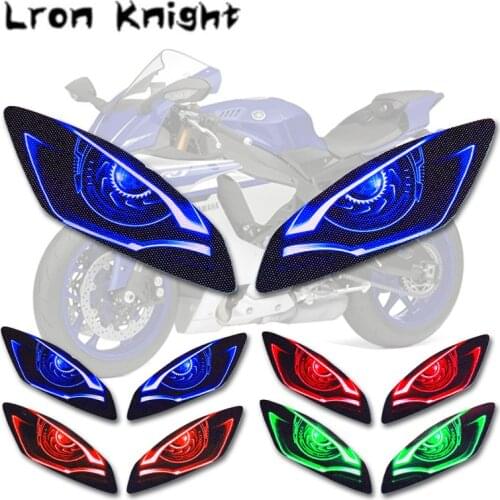 For YAMAHA YZF-R6 YZFR6 YZF R6 2006-2016 2015 2014 2013 Motorcycle 3D Front Fairing Headlight Sticker Guard Head light Stickers
