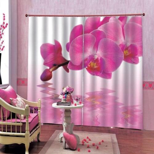 European Blackout Curtains For Living Room Luxury Home Decor romantic pink flower Room Curtain