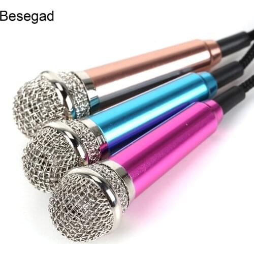 Besegad 3.5mm Super Mini Condenser Microphone Mic for Computer Laptop Notebook Tablet PC Conference Mobile Cell Phone Recording