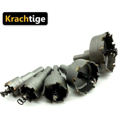 Krachtige 5pcs Drill Hole Saw Set Carbide Tip Core Metalworking Hole Cutter Tools Wood Metal Drilling Cutters 20 25 30 40 50mm