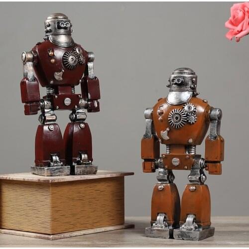 Creative Retro Machinery Industry Iron Man Robot Pendant Home Partition Wine Cabinet Study Decorations Robot model figures craft
