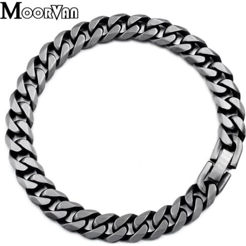 Cool Men Stainless Steel Bracelet 18/19/20cm Custom Length Women Bracelet & Bangle Punk Rock Party Jewelry Party 2021 New B709
