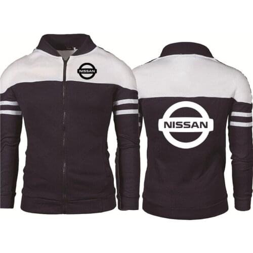 Spring Autumn Mens jackets Nissan Car Logo Print Casual Hip Hop Long Sleeve Harajuku Mens pullover Jacket Clothing