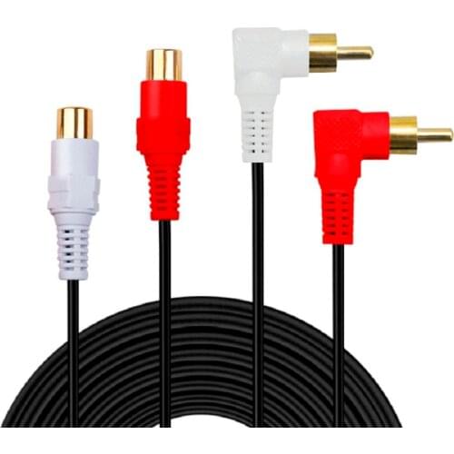 LBSC Premium Gold Plated 2 RCA Male to RCA Female Audio Extension Cable (Red & White)