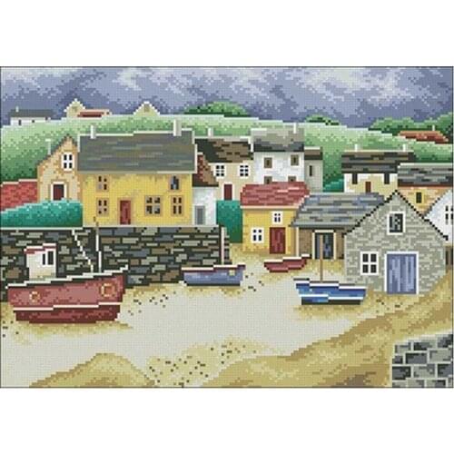 Hot selling Harbor scenery patterns Counted Cross Stitch DIY Chinese Cross Stitch Kits Embroidery Needlework Sets