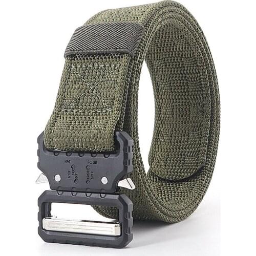 Mens Tactical Belt Military Nylon Quick Drying Outdoor Multifunctional Training Waist Strap Alloy Buckle Leisure Army Fans Cinto