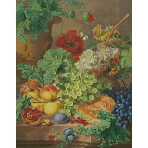 Still life fruit grapes peaches Cross Stitch Kits Painting Needlework Crafts 14CT Unprinted Embroidery Top Quality Counted DIY
