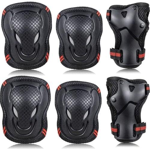 Children/Adult 6Pcs/Set Knee Pads Elbow Pads Wrist Guards Protector Gear For Roller Skating Cycling Riding Scooter Sports