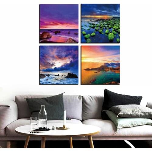 Wall Art Painting On Canvas Seascape Sunset Posters and HD Prints Wall Pictures Home Decor Office Decoration