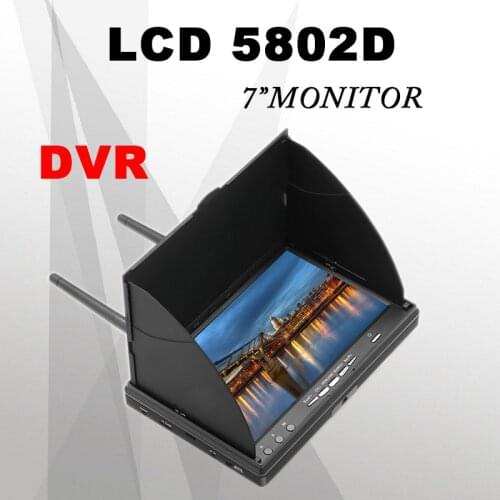 New Arrival LCD5802D 5802 FPV Monitor 5.8G 40CH 7 Inch Screen 800*480 With Build-in Battery For FPV Multicopter