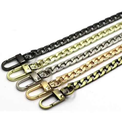 7mm Flat Chain Bag Accessories Fashion Replacement Metal Metal Bag Belts Straps for DIY Handbag Handles Shoulder Straps Parts