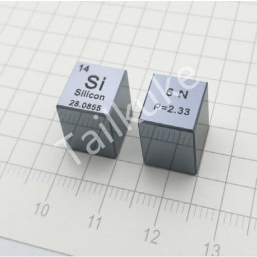 [Full mirror surface] High-purity single crystal silicon Silicon cube Periodic table type cube 10mm Si≥6N