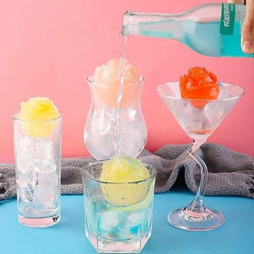Silicone Reusable Ice Cubes Mold Ice Cream Ball Maker Ice Cubes Form Silicone Rose Shape Icecreams Mold LXY9