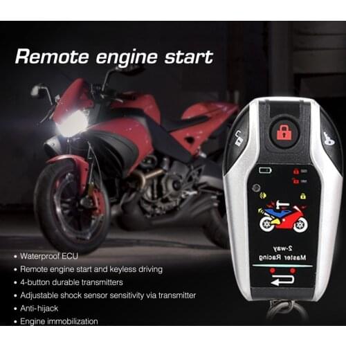 Motorcycle alarm Two-way Induction Alert PKE Automatic Unlock Sensor Remotely Start Stop System LED Remote Control Vibrating