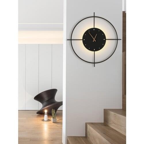 Nordic Modern Lamp Simple Wall Clock Wall Lamp Led Light for Bedroom Wood Wall Art Decor Clocks Wall Home Decor Living Room