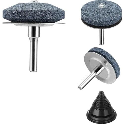 ABSF Lawn Mower Blade Sharpener with Metal Baffle, Universal Wear-Resistant Lawnmower Blade Sharpener 3 Pack+1 Balancer