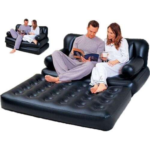 Outdoor Furniture Inflatable Garden Sofa Lounge Blow Up Double Air Bed Multifunction Couch Camping Mattress Airbed for 2 People