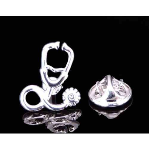 High quality doctor stethoscope Brooch New Fashion Jewelry Pin mens and womens shirt hat scarf suit LAPEL BADGE PIN gift