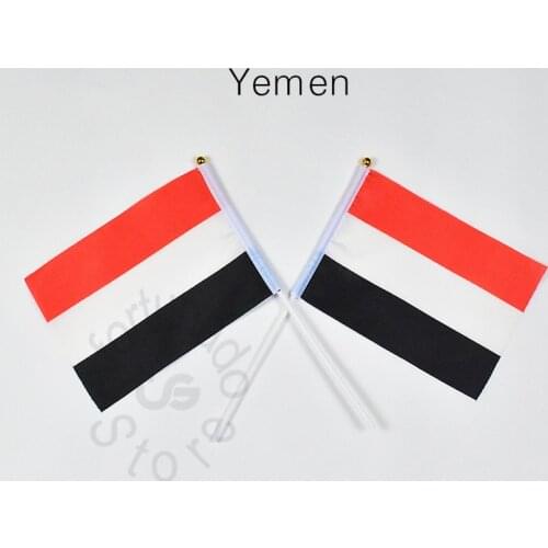 Yemen 14*21cm flag Banner hand waving National flag Home Decoration flag banner