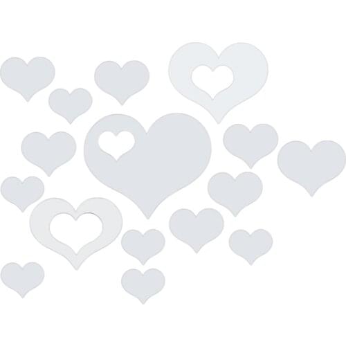 10pcs Love Heart Shape Mirror Stickers Acylic Love Art Wall Mirror Stickers Decal Small Removable For Home DIY Wall Decor