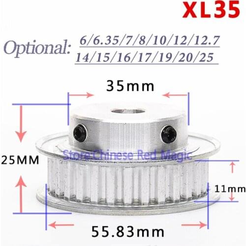 XL35 35tooth / XL36 36tooth Timing Pulley Aluminum 3D Printer Parts XL teeth Bore Width 11mm Synchronous Wheel Gear