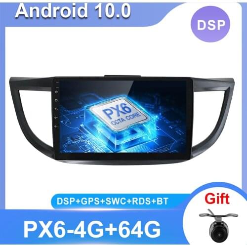 Autoradio 4GB+64GB For Honda CRV 2012-2015 Android 10.0 Car Radio Stereo GPS Navigation AUX HDMI Car Play Camera Mirror Link USB