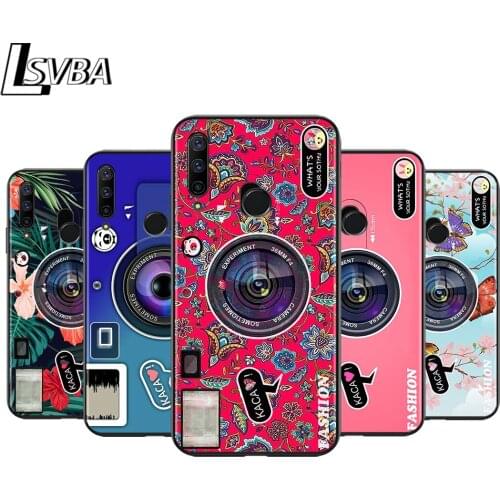 Anti-Fall Soft Black Cover Cute Vintage Camera For Huawei Honor 10i 10 8S 8C 8X 8A 8 7S 7A 7C Pro Phone Case