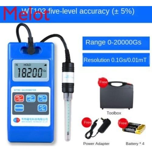 Wt103 Digital Gauss Meter Tesra Meter Magnet Magnetic Field Tester Magnetometer Meter Magnetic Detector