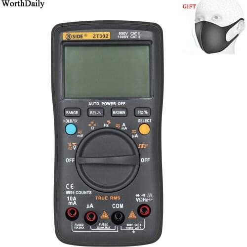BSIDE ZT100 Digital Multimeter True RMS Auto Range Multimetro Voltmeter Ammeter Capacitance Temperature Ohm HZ NCV Tester