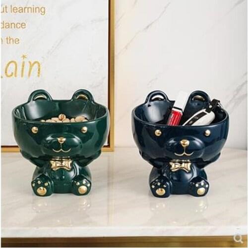 European fashion decorative storage box, cute bear small ornaments, home office desktop decoration crafts, key box
