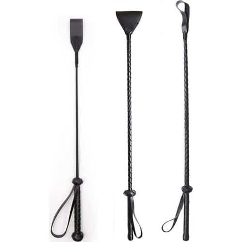 CamaTech Fetish Bondage Sexy Horse Whip PU Leather Spanking Paddle With Sword Handle Flirt Riding Crop Flogger BDSM Adult Games